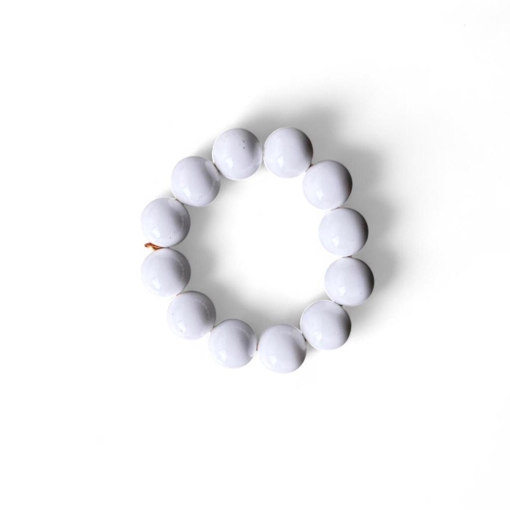 White Beaded Stretch Bracelet